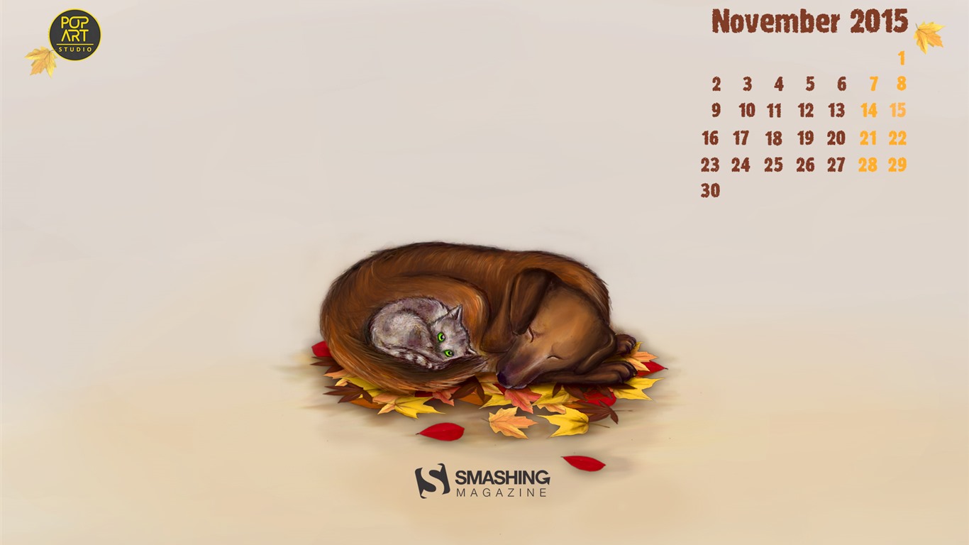 2015年11月 月曆壁紙(二) #11 - 1366x768