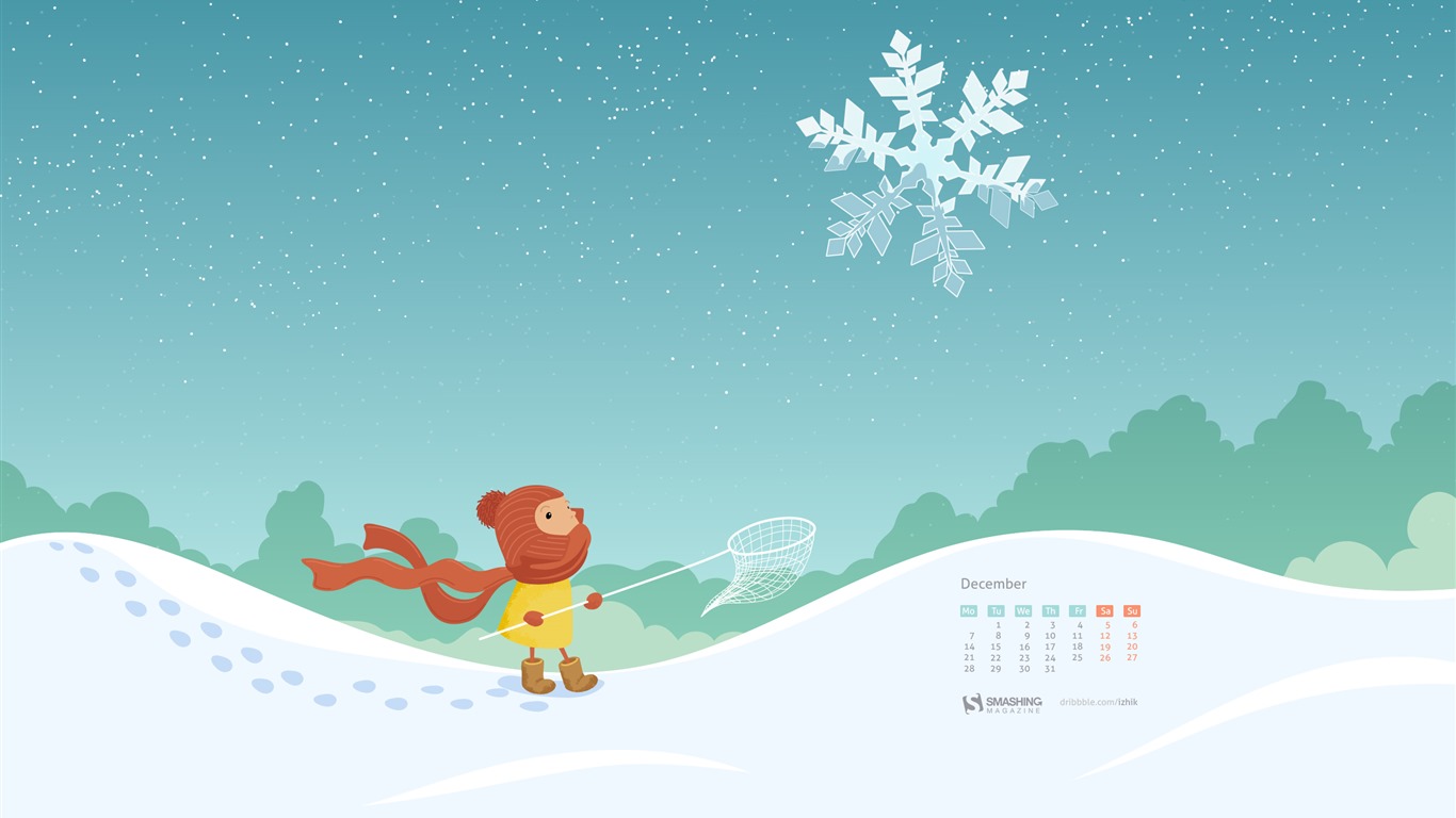2015年12月 月曆壁紙(一) #16 - 1366x768