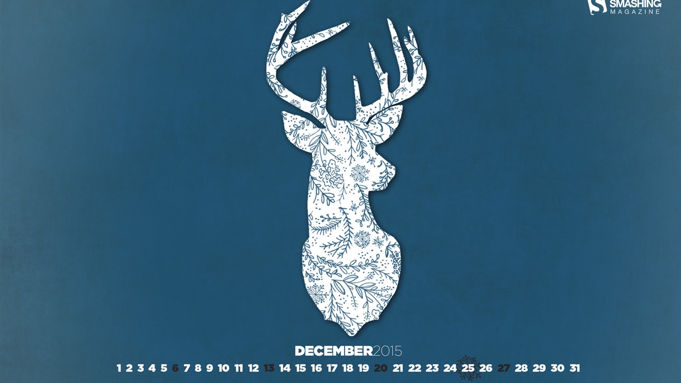 December 2015 Calendar wallpaper (1) #19 - 1366x768