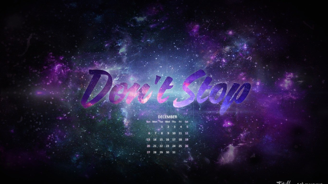 2015年12月 月曆壁紙(一) #20 - 1366x768