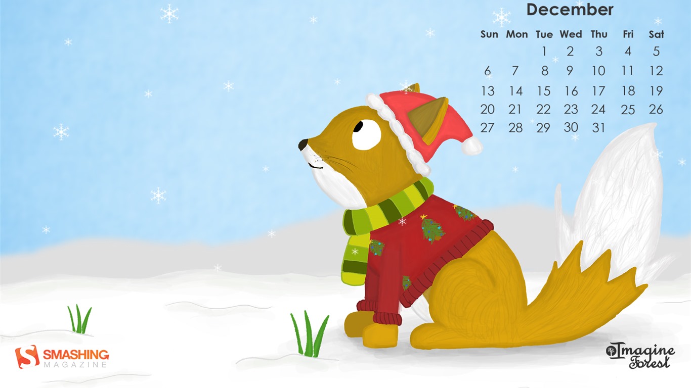 Dezember 2015 Kalender Wallpaper (2) #1 - 1366x768