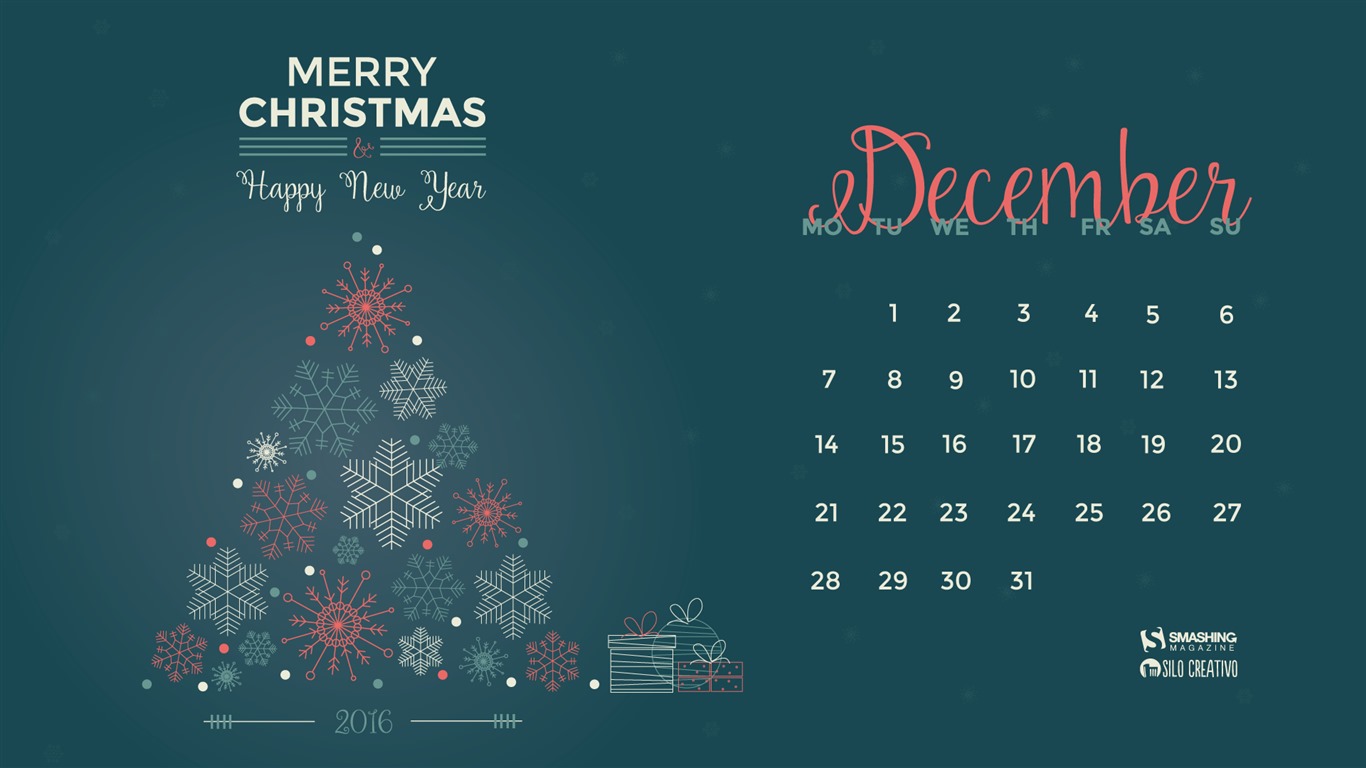 Dezember 2015 Kalender Wallpaper (2) #3 - 1366x768