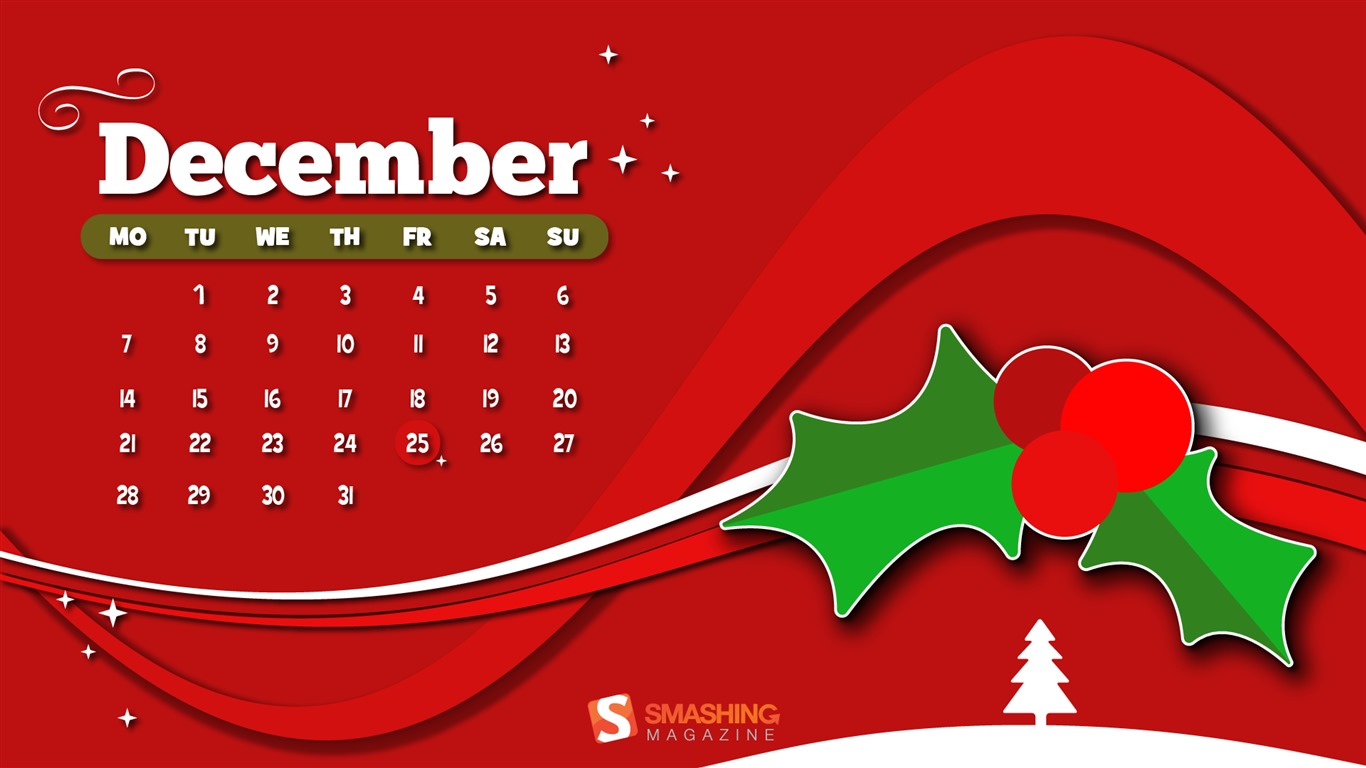2015年12月 月曆壁紙(二) #5 - 1366x768