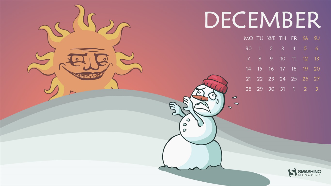 2015年12月 月曆壁紙(二) #9 - 1366x768