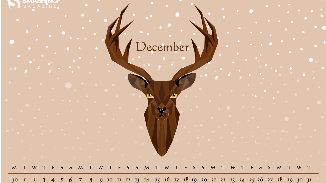 Dezember 2015 Kalender Wallpaper (2) #13 - 1366x768