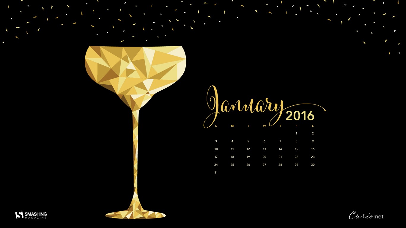 January 2016 calendar wallpaper (2) #13 - 1366x768