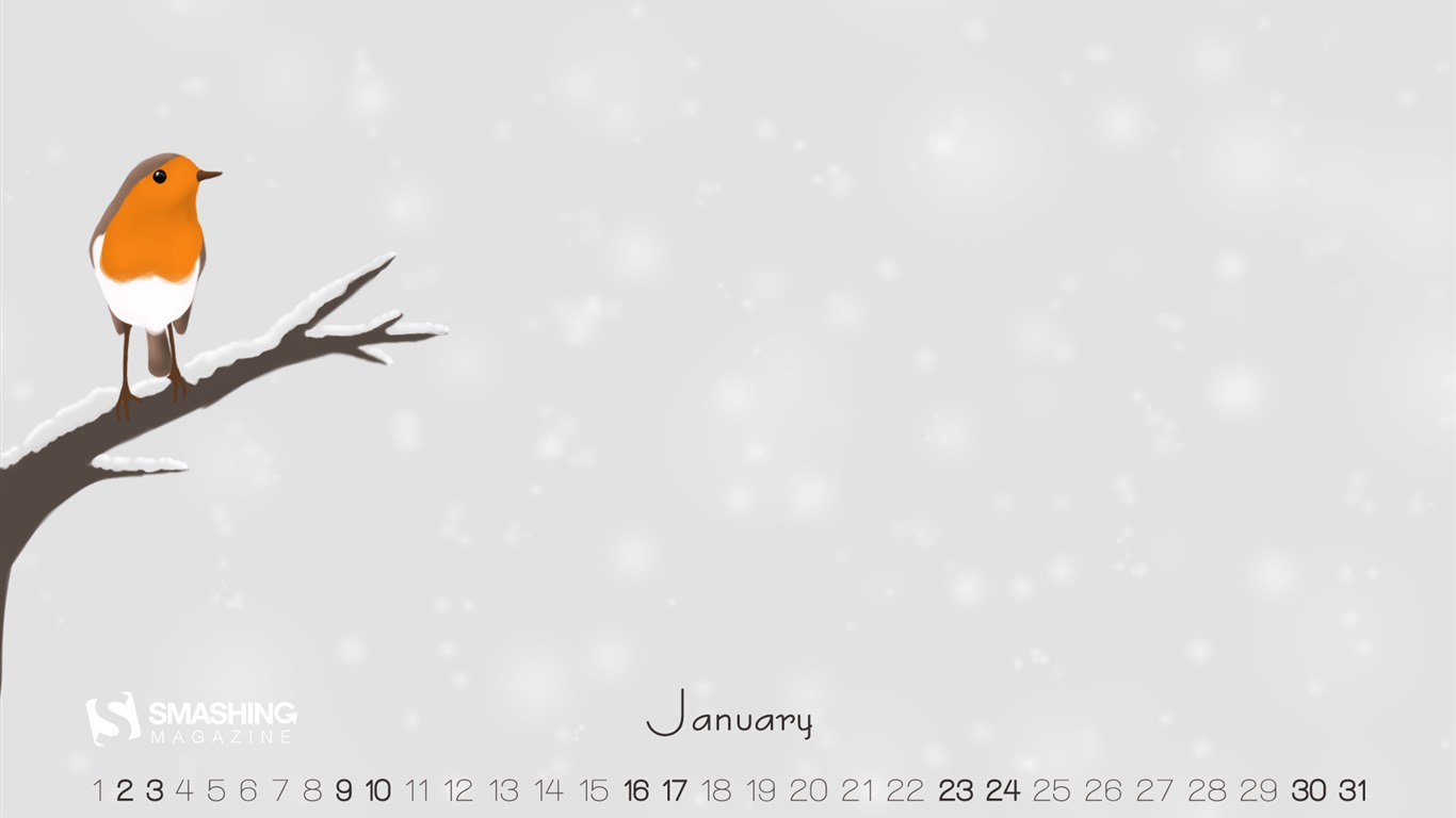 January 2016 calendar wallpaper (2) #14 - 1366x768
