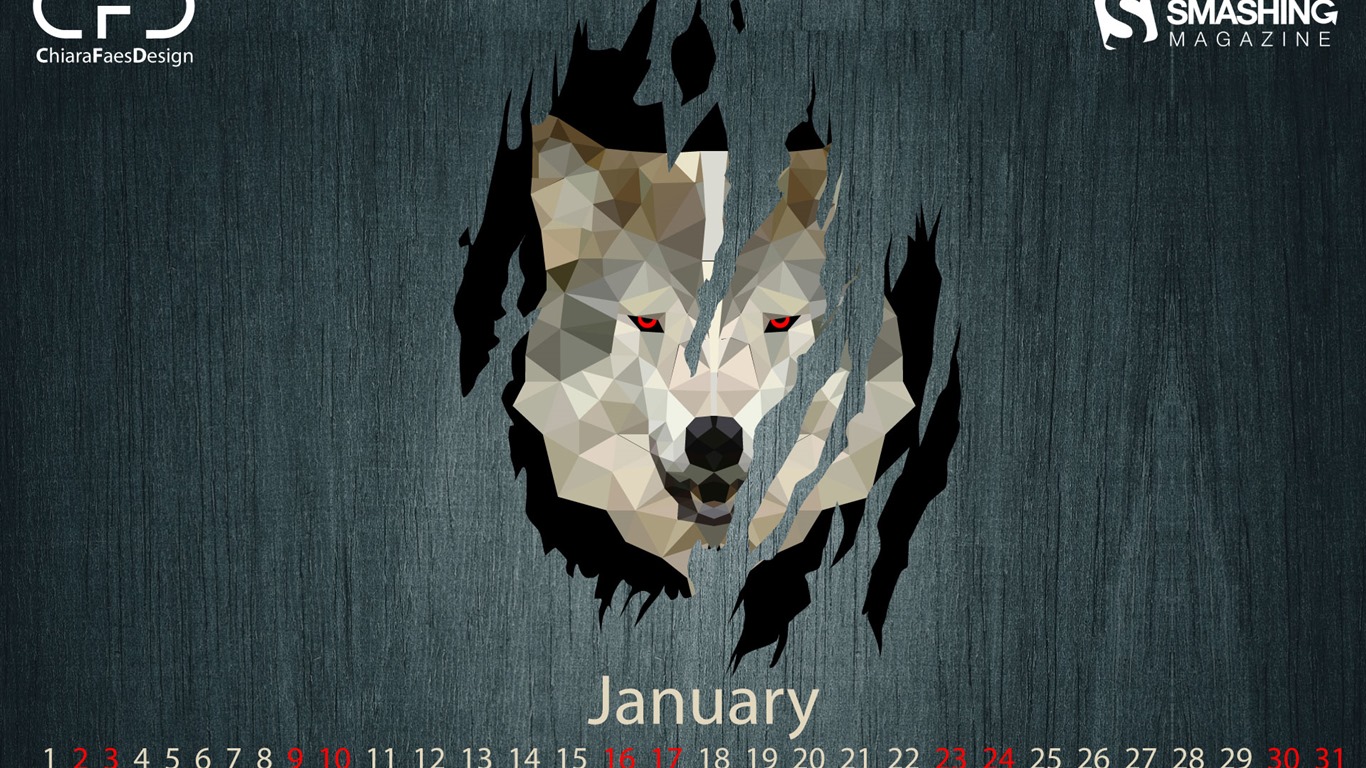 January 2016 calendar wallpaper (2) #20 - 1366x768