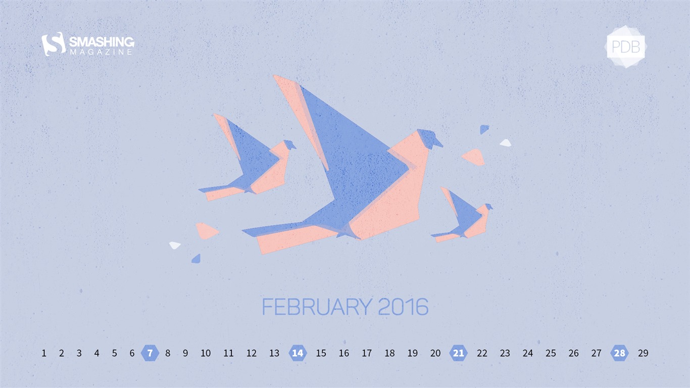 02 2016 fondos de escritorio calendario (2) #2 - 1366x768