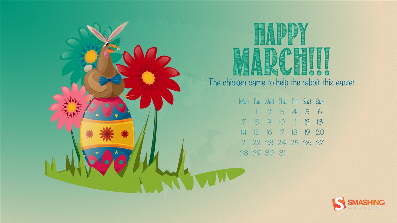 March 2016 calendar wallpaper (2) #17 - 1366x768