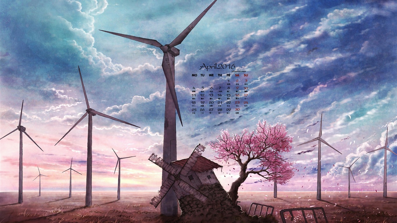 Dubna 2016 kalendář tapety (1) #6 - 1366x768