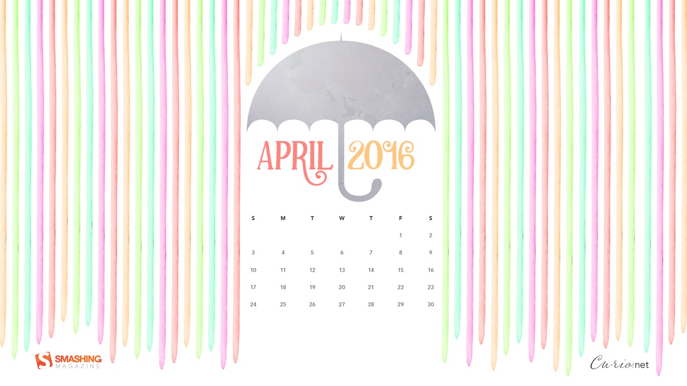 2016年4月 月曆壁紙(二) #20 - 1366x768