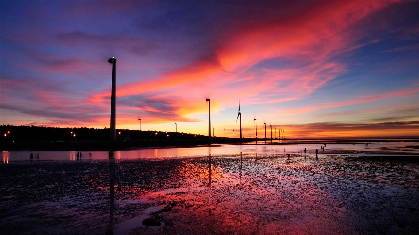 Taiwan Gaomei wetlands sunset HD Wallpapers #5 - 1366x768