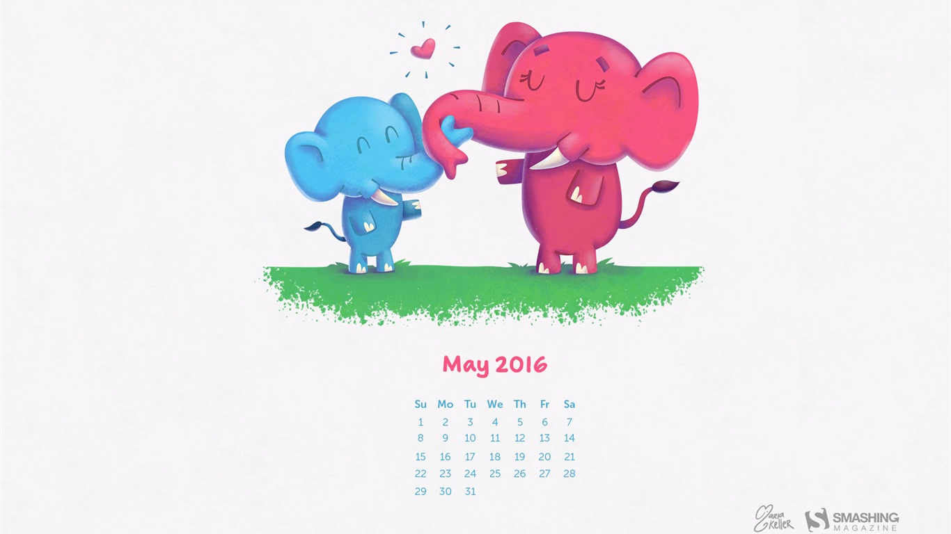 2016年5月 月曆壁紙(二) #9 - 1366x768