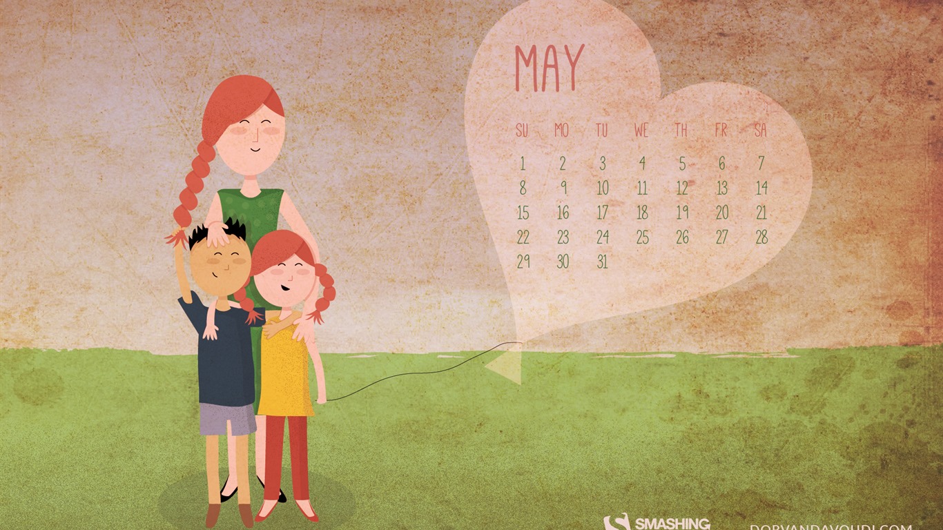 Mayo 2016 calendario de fondo de pantalla (2) #13 - 1366x768