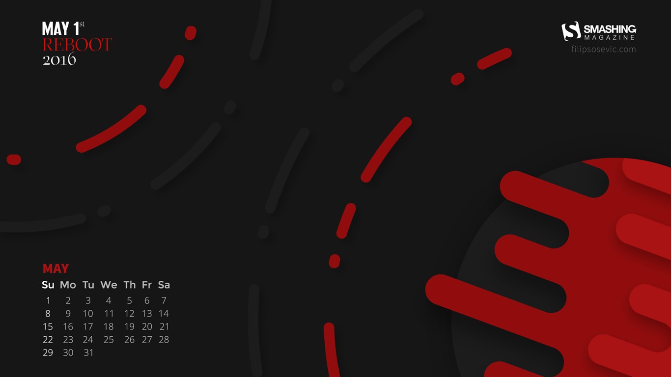 2016年5月 月曆壁紙(二) #14 - 1366x768