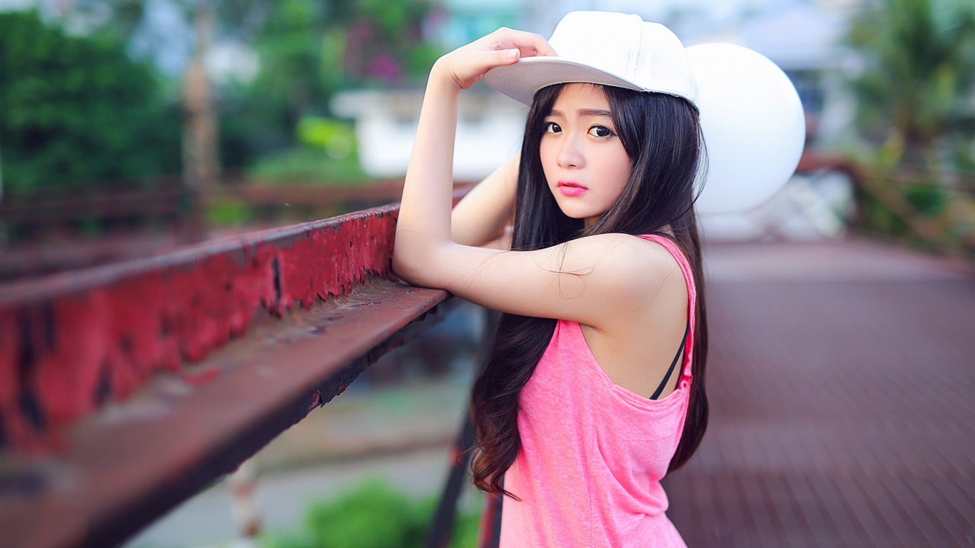 Čistá a krásná mladá Asiatka kolekce HD tapety na plochu (1) #3 - 1366x768
