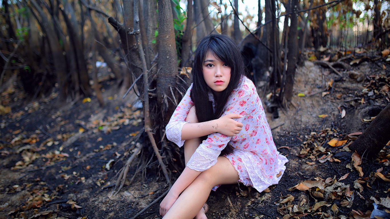 Reine und schöne junge asiatische Mädchen HD-Wallpaper  Kollektion (1) #24 - 1366x768