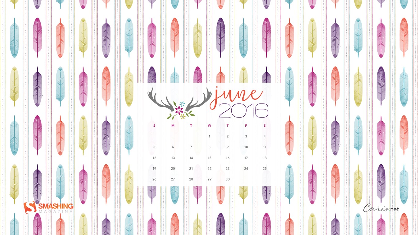 June 2016 calendar wallpaper (2) #10 - 1366x768