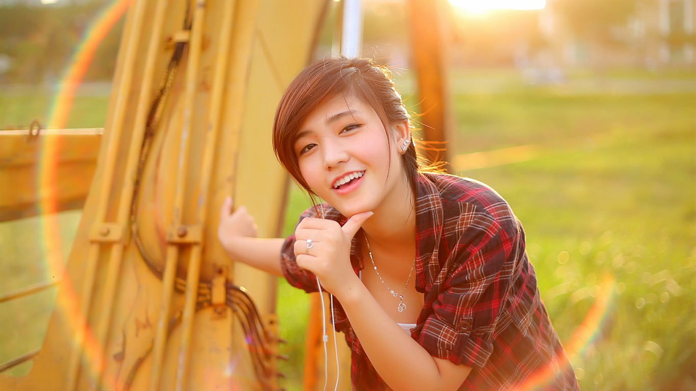 순수하고 사랑스러운 젊은 아시아 여자의 HD 월페이퍼 컬렉션 (2) #13 - 1366x768