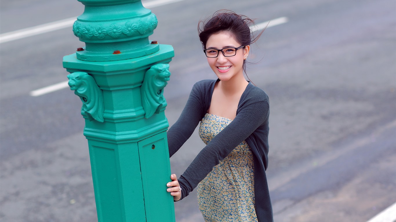 Pure and lovely young Asian girl HD wallpapers collection (2) #15 - 1366x768
