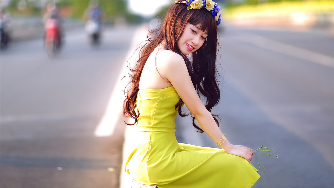 清純可愛年輕的亞洲女孩 高清壁紙合集(二) #27 - 1366x768