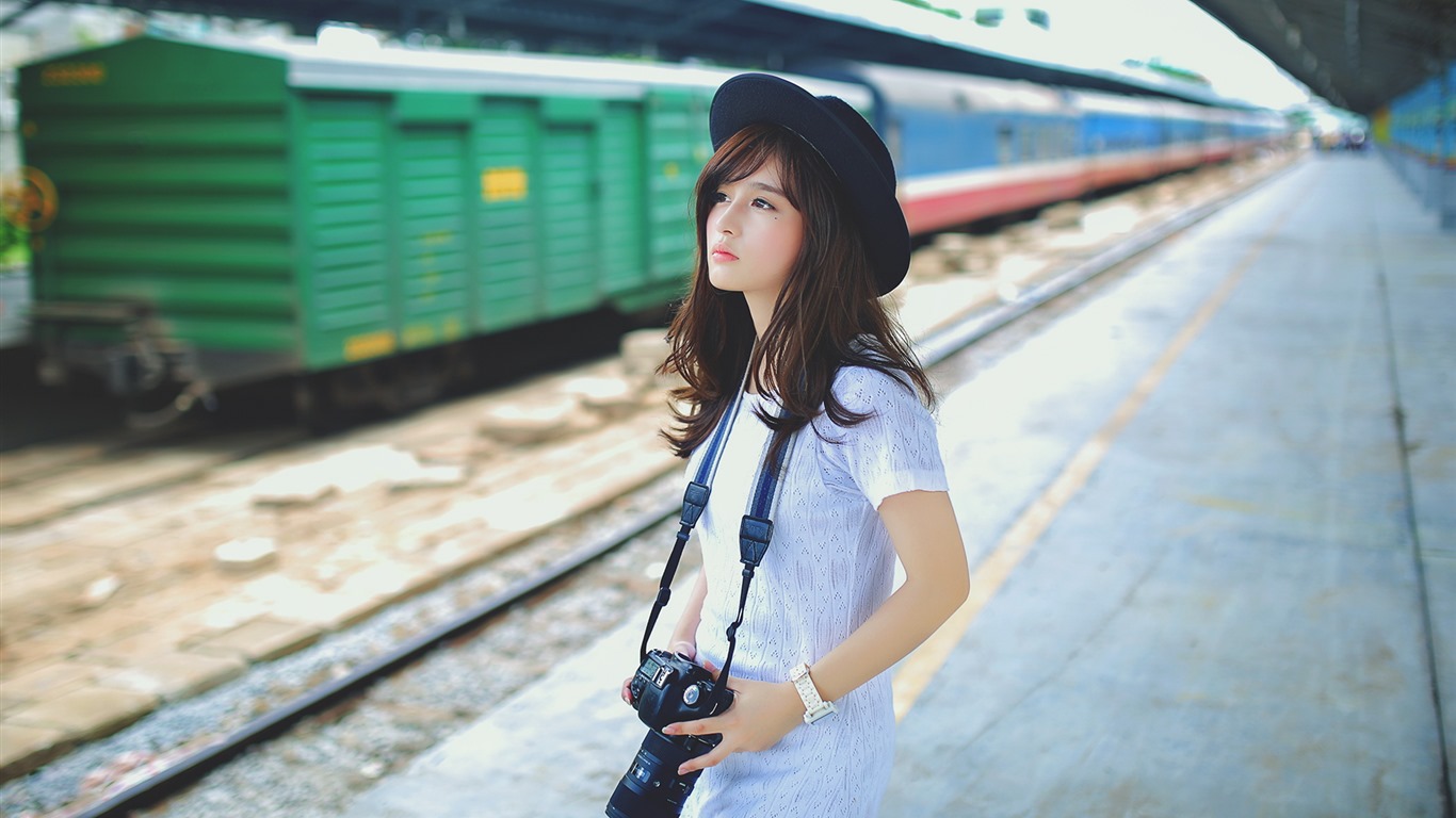 Pure et belle jeune fille asiatique fonds d'écran HD collection (2) #30 - 1366x768