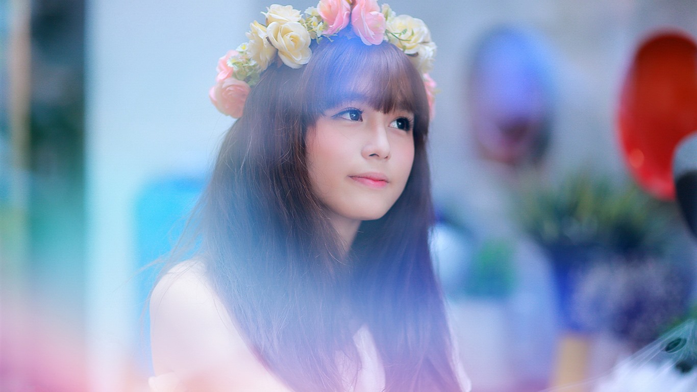 清純可愛年輕的亞洲女孩 高清壁紙合集(二) #32 - 1366x768