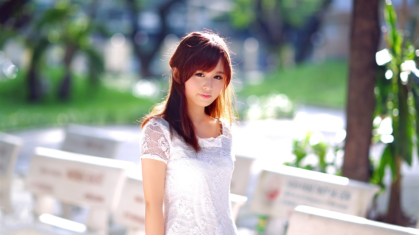 순수하고 사랑스러운 젊은 아시아 여자의 HD 월페이퍼 컬렉션 (2) #35 - 1366x768