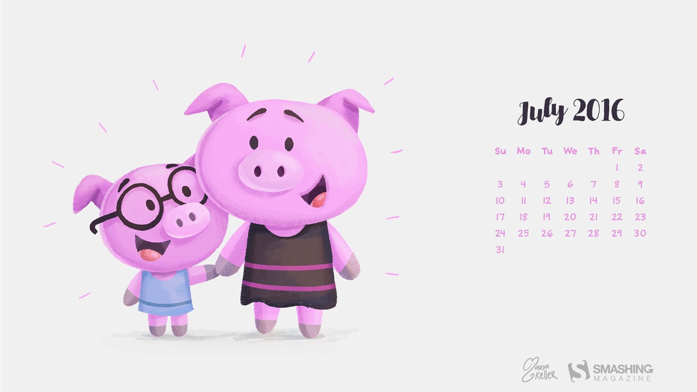 July 2016 calendar wallpaper (1) #15 - 1366x768