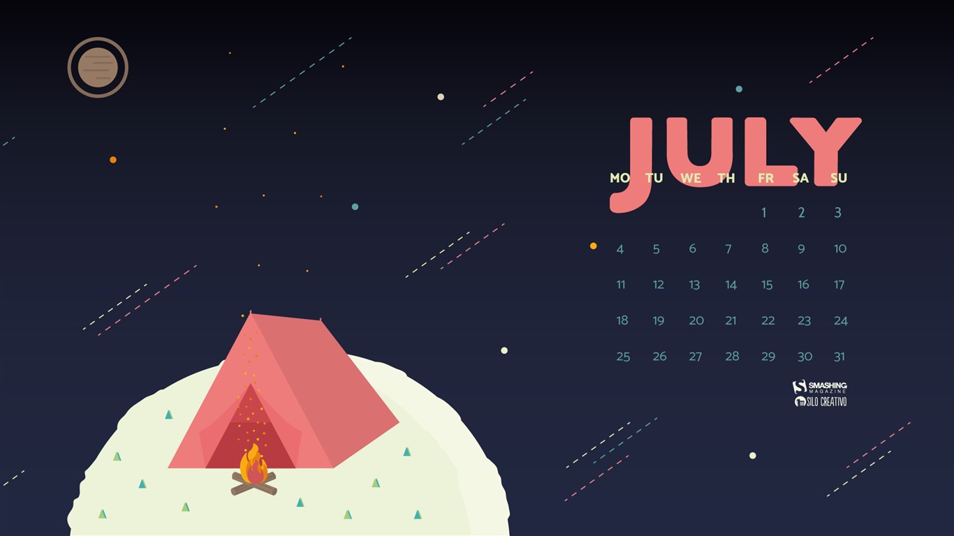 Juli 2016 Kalender Wallpaper (1) #16 - 1366x768