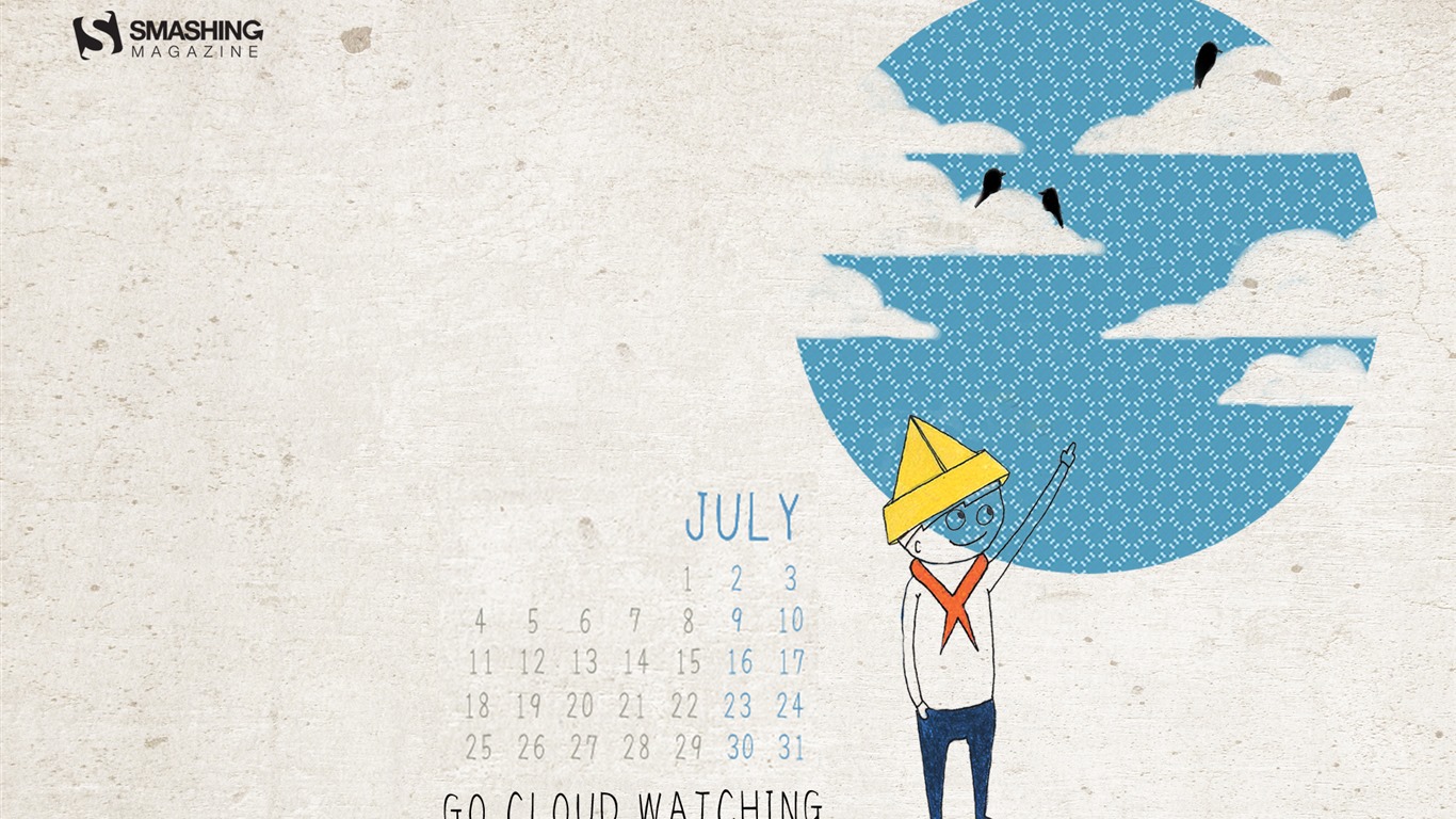 July 2016 calendar wallpaper (1) #20 - 1366x768