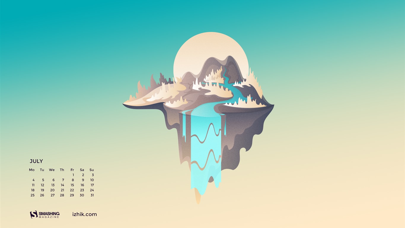 Července 2016 kalendář tapety (2) #5 - 1366x768