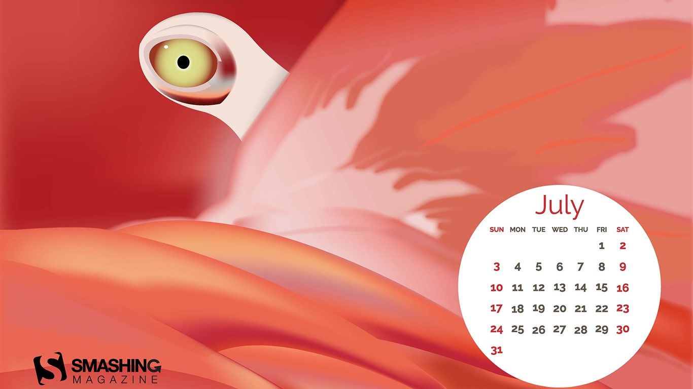 July 2016 calendar wallpaper (2) #14 - 1366x768