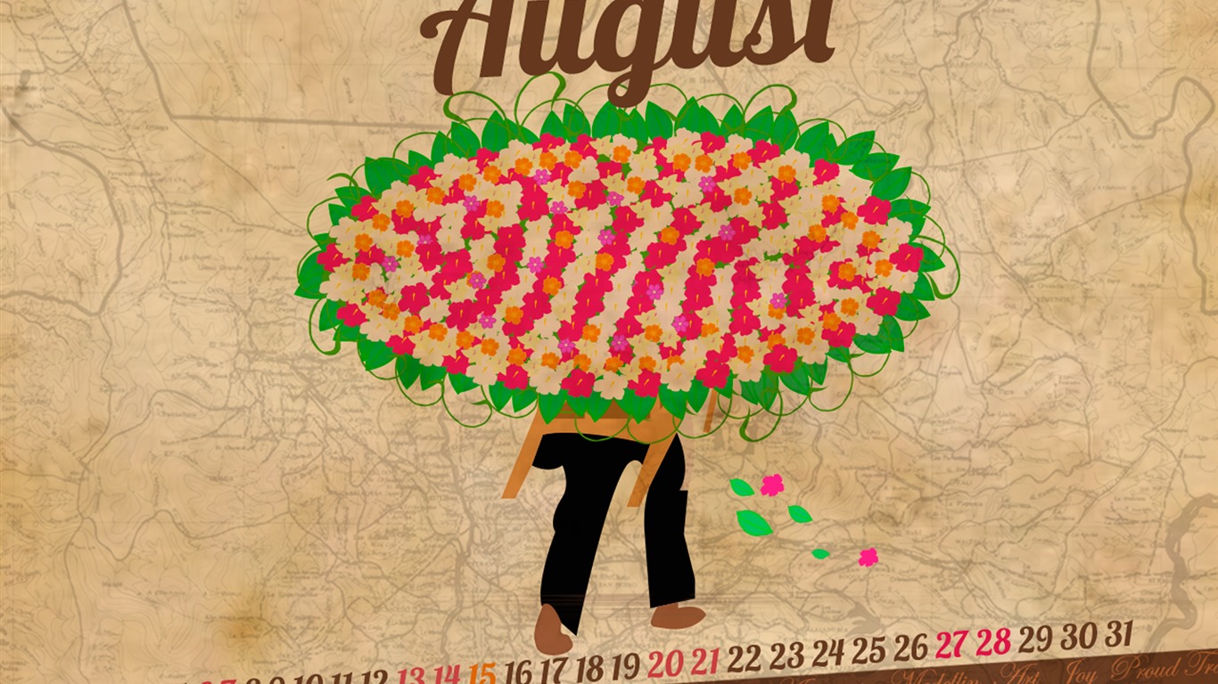 August 2016 Kalender Wallpaper (2) #11 - 1366x768