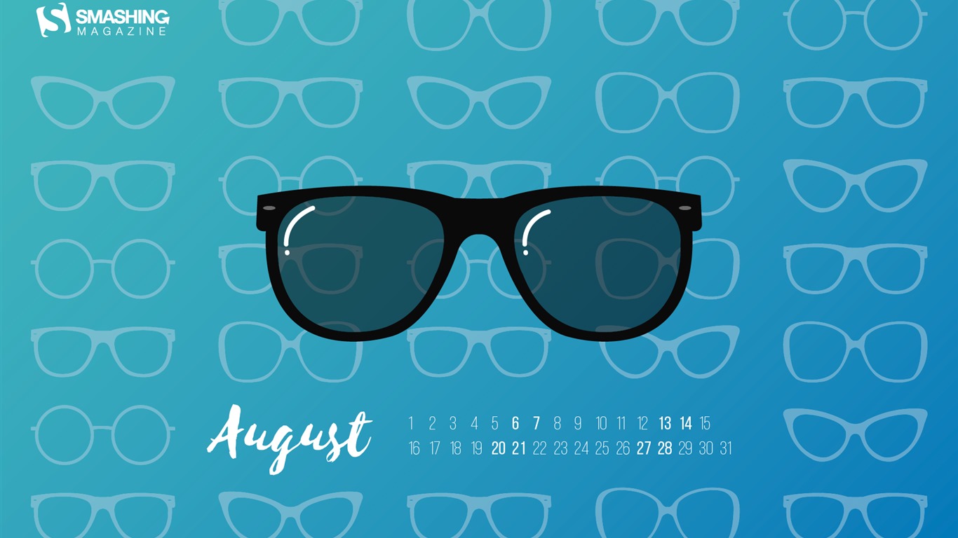 August 2016 Kalender Wallpaper (2) #16 - 1366x768