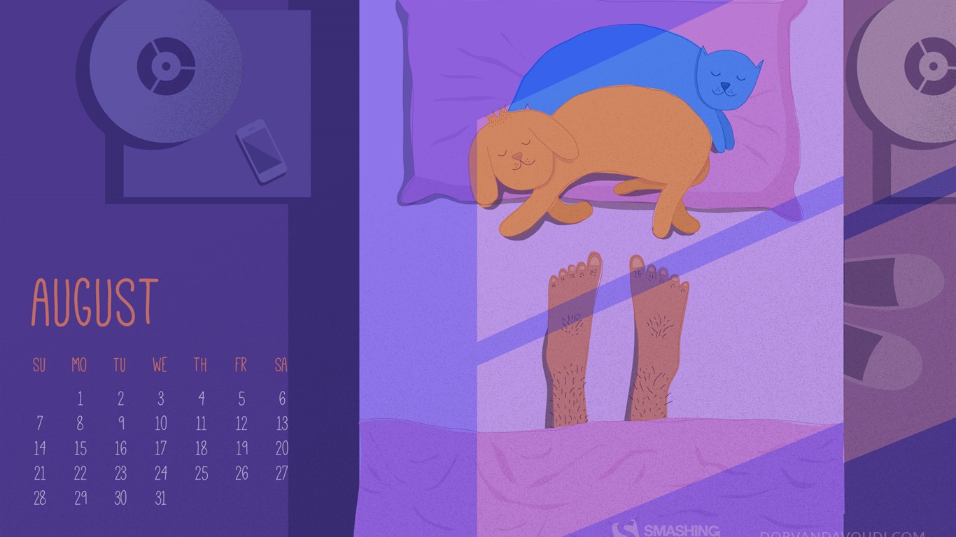 2016年8月 日曆壁紙(二) #17 - 1366x768