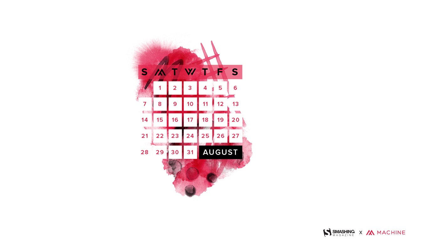 August 2016 Kalender Wallpaper (2) #18 - 1366x768