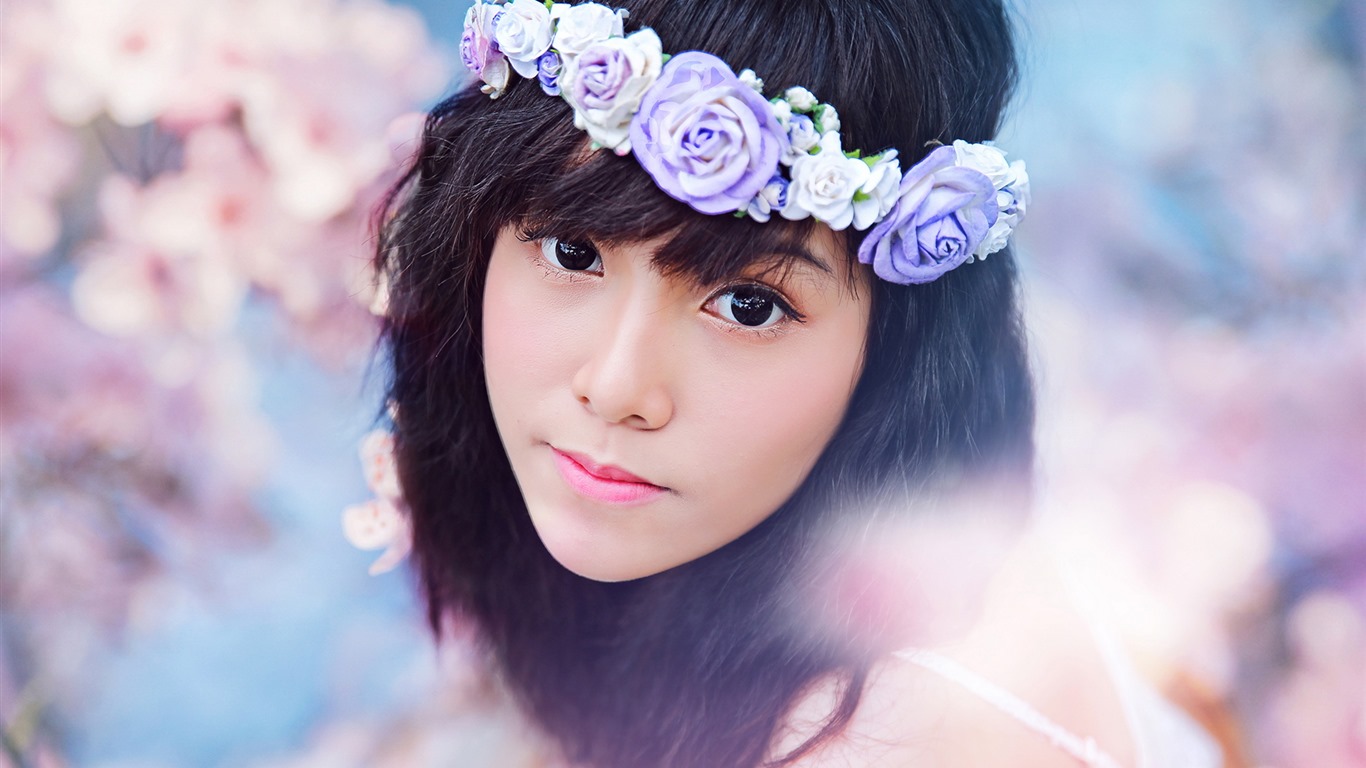 清純可愛年輕的亞洲女孩 高清壁紙合集(三) #18 - 1366x768