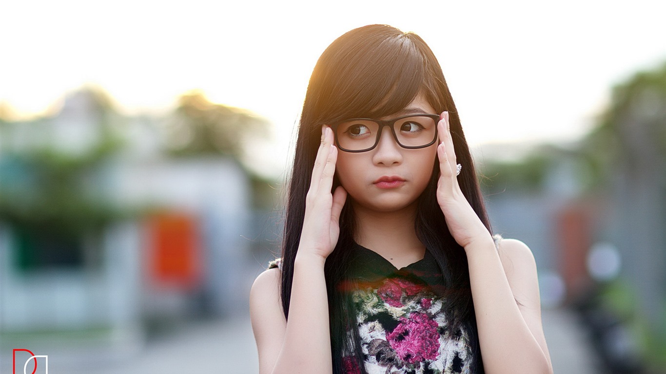 清纯可爱年轻的亚洲女孩 高清壁纸合集(三)34 - 1366x768