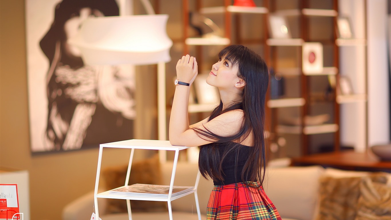 Reine und schöne junge asiatische Mädchen HD-Wallpaper  Kollektion (3) #38 - 1366x768