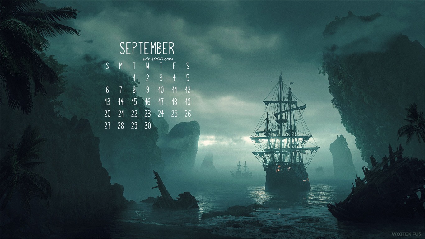2016年9月 月曆壁紙(一) #2 - 1366x768