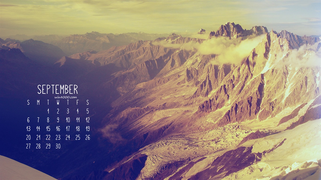 2016年9月 月曆壁紙(一) #15 - 1366x768
