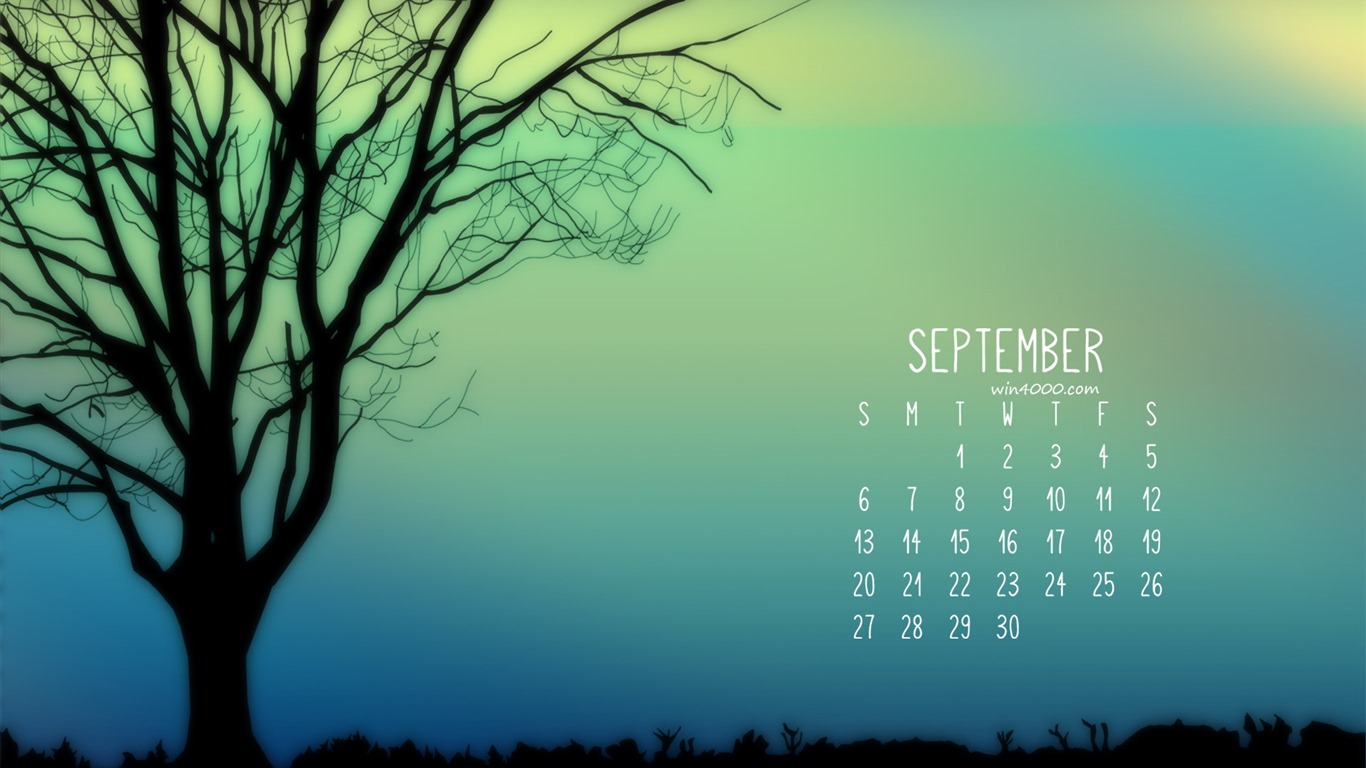 September 2016 Kalender Wallpaper (2) #5 - 1366x768