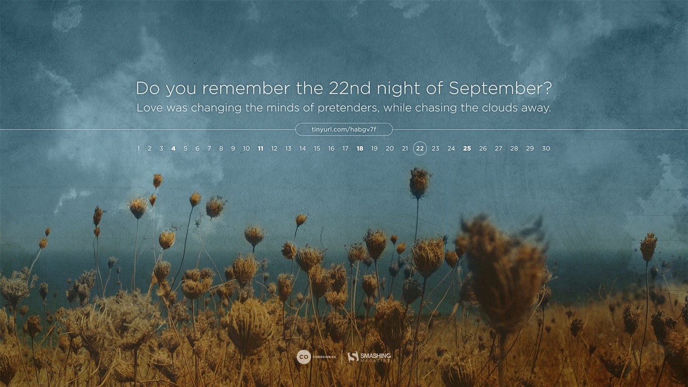 September 2016 Kalender Wallpaper (2) #10 - 1366x768