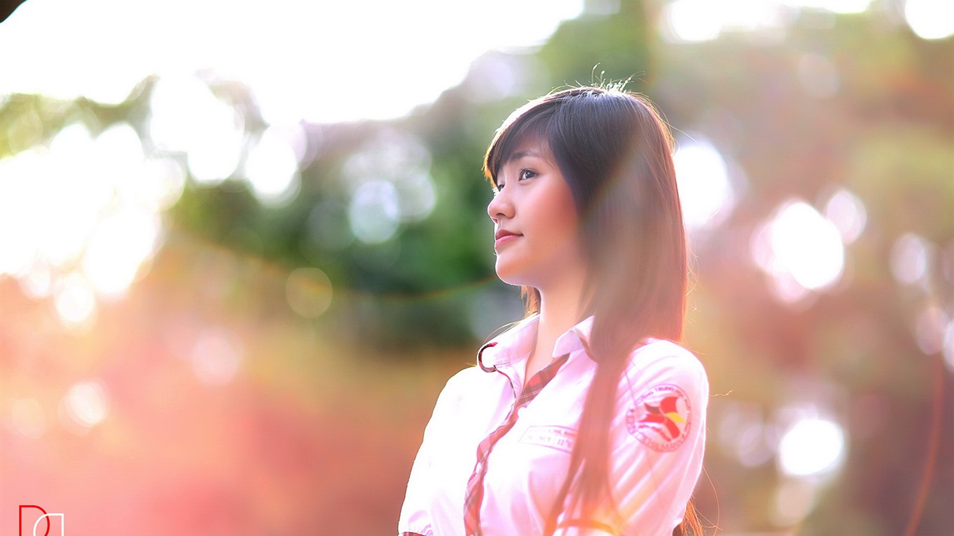 清純可愛年輕的亞洲女孩 高清壁紙合集(四) #34 - 1366x768