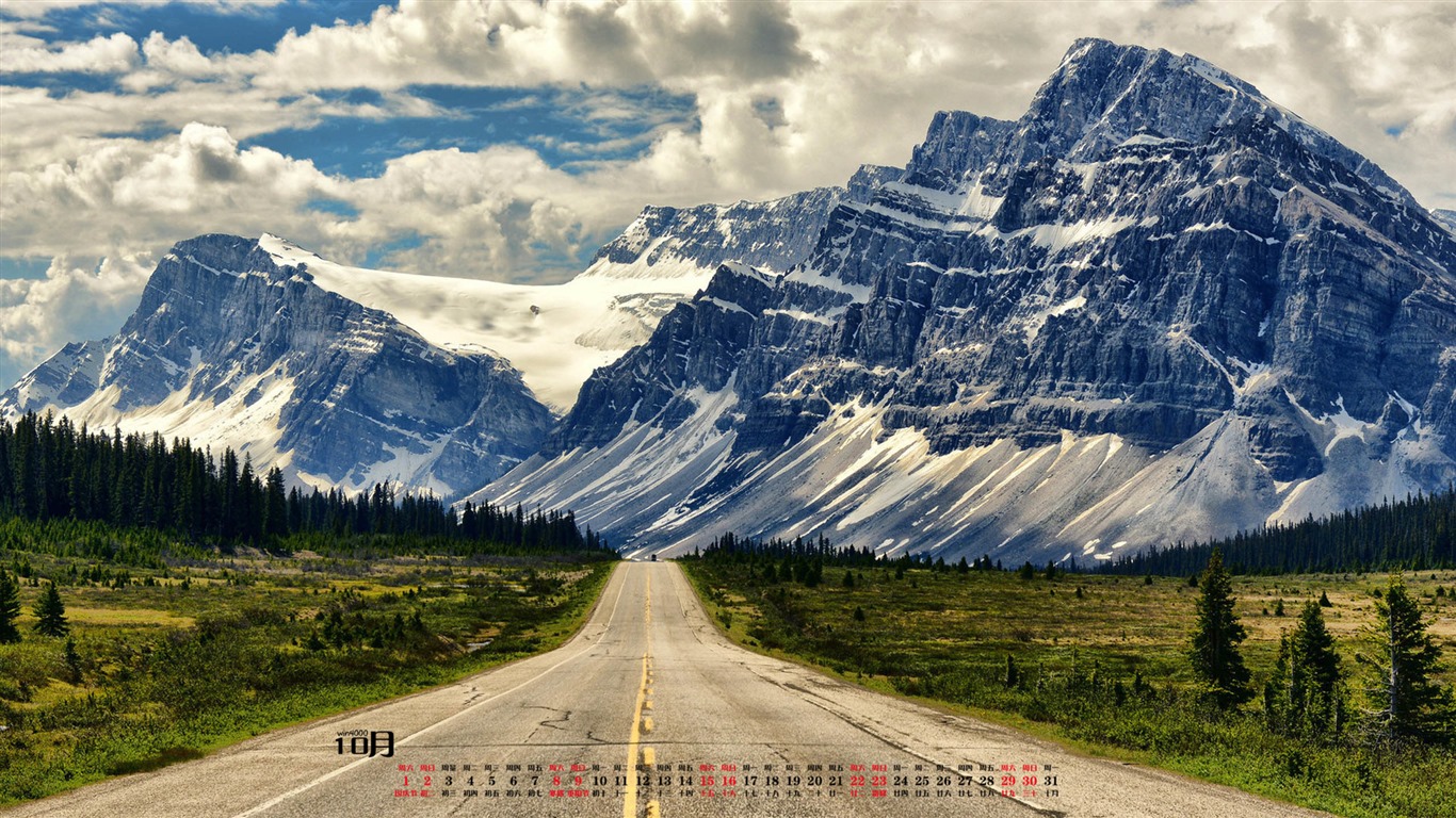 De octubre de el año 2016 fondo de pantalla de calendario (1) #11 - 1366x768