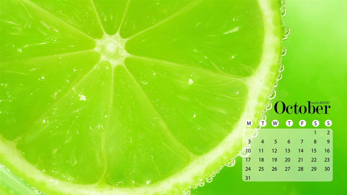 De octubre de el año 2016 fondo de pantalla de calendario (1) #14 - 1366x768