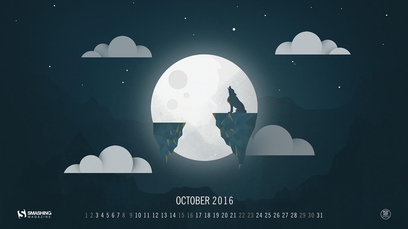 October 2016 calendar wallpaper (2) #9 - 1366x768