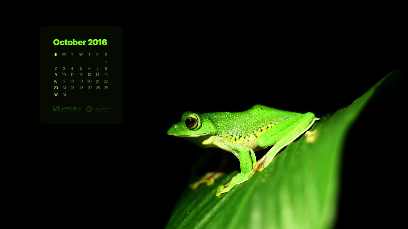 Října 2016 kalendář tapeta (2) #12 - 1366x768